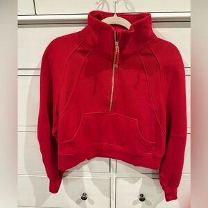 Lululemon Lunar NY Scuba Oversized Funnel Neck Half Zip - XS/S - Dark Red/Gold